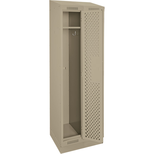 Clean Line Lockers, Bank of 2, 24" x 12" x 82", Steel, Beige, Rivet (Assembled), Perforated M & M Nord Ouest Inc