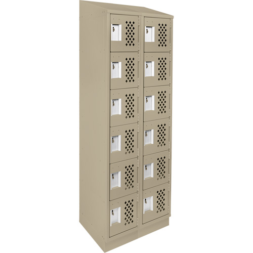 Assembled Lockerettes Clean Line Perforated Economy Lockers, 6 -tier, Bank of 2, 18" x 72" x 12", Steel M & M Nord Ouest Inc