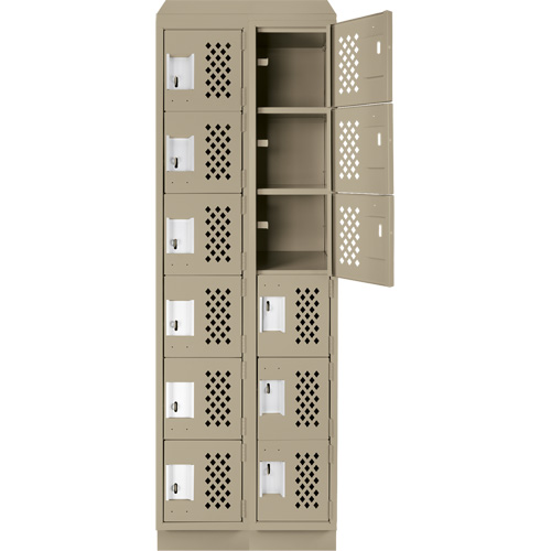 Assembled Lockerettes Clean Line Perforated Economy Lockers, 6 -tier, Bank of 2, 18" x 72" x 12", Steel M & M Nord Ouest Inc