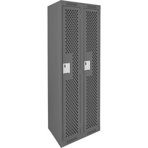 Clean Line Lockers, Bank of 2, 24" x 12" x 72", Steel, Charcoal, Rivet (Assembled), Perforated M & M Nord Ouest Inc
