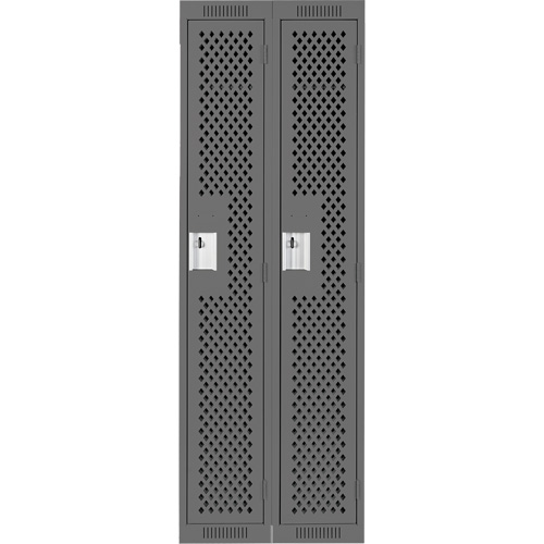 Clean Line Lockers, Bank of 2, 24" x 12" x 72", Steel, Charcoal, Rivet (Assembled), Perforated M & M Nord Ouest Inc