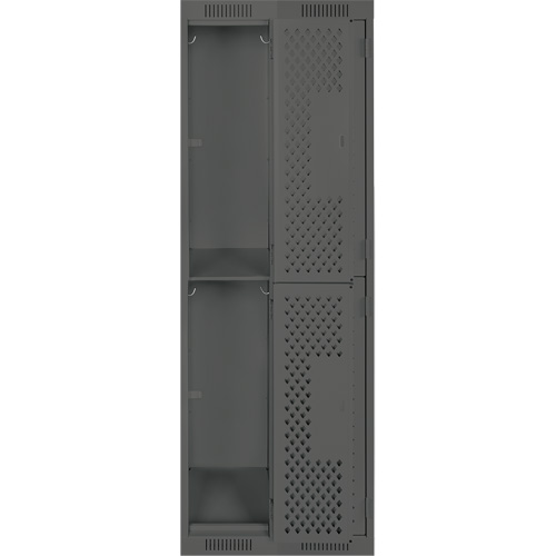 Clean Line Lockers, 2 -tier, Bank of 2, 24" x 12" x 72", Steel, Charcoal, Rivet (Assembled), Perforated M & M Nord Ouest Inc