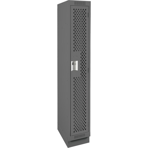 Clean Line Lockers, 12" x 15" x 76", Steel, Charcoal, Rivet (Assembled), Perforated M & M Nord Ouest Inc