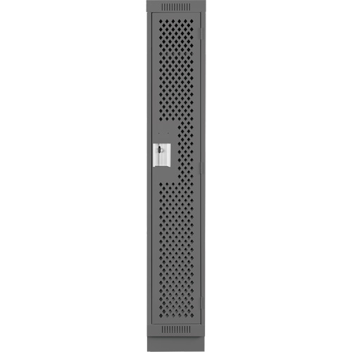 Clean Line Lockers, 12" x 15" x 76", Steel, Charcoal, Rivet (Assembled), Perforated M & M Nord Ouest Inc