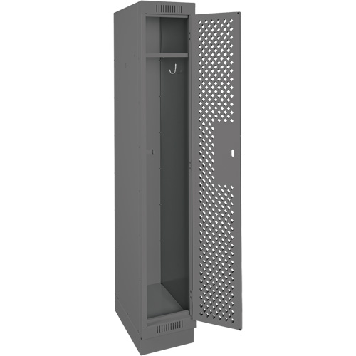 Clean Line Lockers, 12" x 15" x 76", Steel, Charcoal, Rivet (Assembled), Perforated M & M Nord Ouest Inc