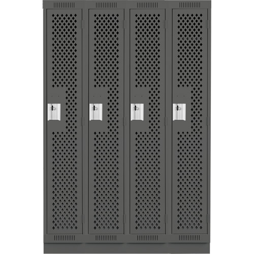 Casiers Clean Line, Bloc de 4, 48" x 15" x 76", Acier, Charbon, Rivet (assembl&eacute;), Perfor&eacute; M & M Nord Ouest Inc