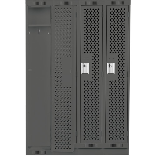 Casiers Clean Line, Bloc de 4, 48" x 15" x 76", Acier, Charbon, Rivet (assembl&eacute;), Perfor&eacute; M & M Nord Ouest Inc