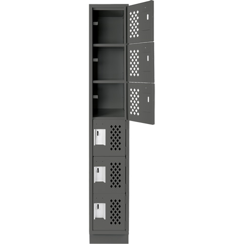 Assembled Lockerettes Clean Line Perforated Economy Lockers, 6 -tier, 18" x 72" x 12", Steel M & M Nord Ouest Inc