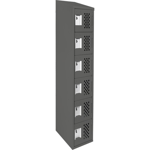 Assembled Lockerettes Clean Line Perforated Economy Lockers, 6 -tier, 18" x 72" x 12", Steel M & M Nord Ouest Inc