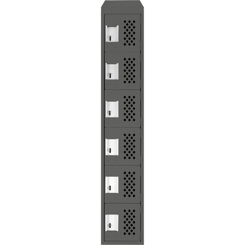 Assembled Lockerettes Clean Line Perforated Economy Lockers, 6 -tier, 18" x 72" x 12", Steel M & M Nord Ouest Inc