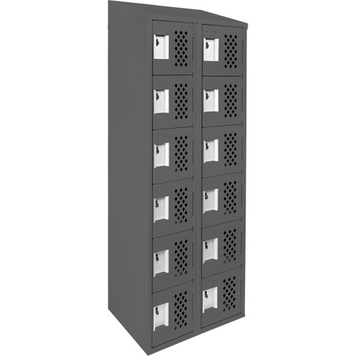 Assembled Lockerettes Clean Line Perforated Economy Lockers, 6 -tier, Bank of 2, 18" x 72" x 12", Steel M & M Nord Ouest Inc