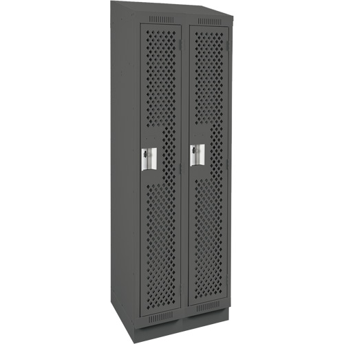 Clean Line Lockers, Bank of 2, 24" x 12" x 82", Steel, Charcoal, Rivet (Assembled), Perforated M & M Nord Ouest Inc