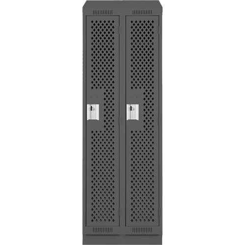 Clean Line Lockers, Bank of 2, 24" x 12" x 82", Steel, Charcoal, Rivet (Assembled), Perforated M & M Nord Ouest Inc