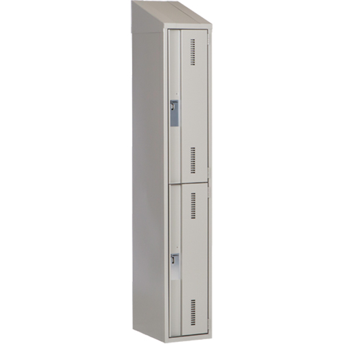 Concorde Heavy-Duty Lockers, 2 -tier, 12" x 18" x 78", Steel, Grey, Welded (Assembled) M & M Nord Ouest Inc