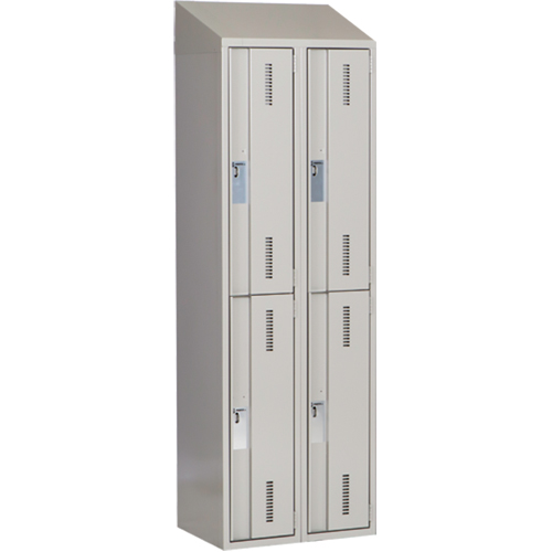 Concorde Heavy-Duty Lockers, 2 -tier, Bank of 2, 24" x 18" x 78", Steel, Grey, Welded (Assembled) M & M Nord Ouest Inc