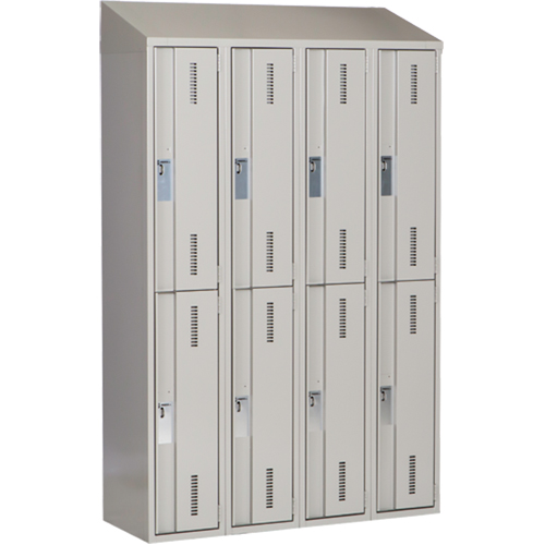 Concorde Heavy-Duty Lockers, 2 -tier, Bank of 4, 48" x 18" x 78", Steel, Grey, Welded (Assembled) M & M Nord Ouest Inc