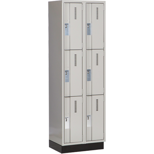 Casiers robustes Concorde, 3 niveaux, Bloc de 2, 24" x 18" x 76", Acier, Gris, Soud&eacute; (assembl&eacute;) M & M Nord Ouest Inc