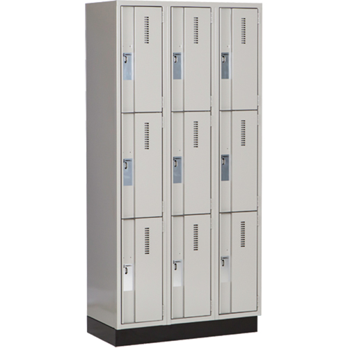Casiers robustes Concorde, 3 niveaux, Bloc de 3, 36" x 18" x 76", Acier, Gris, Soud&eacute; (assembl&eacute;) M & M Nord Ouest Inc