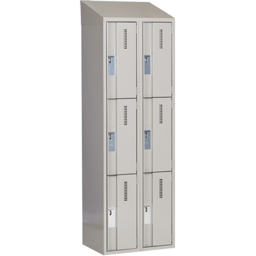 Concorde Heavy-Duty Lockers, 3 -tier, Bank of 2, 24" x 18" x 78", Steel, Grey, Welded (Assembled) M & M Nord Ouest Inc