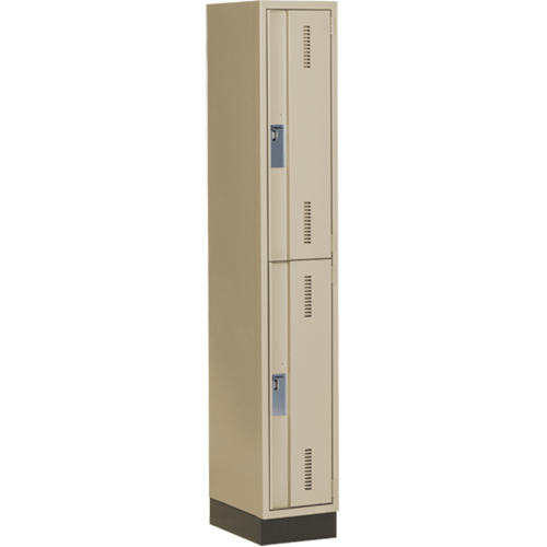 Casiers robustes Concorde, 2 niveaux, 12" x 18" x 76", Acier, Beige, Soud&eacute; (assembl&eacute;) M & M Nord Ouest Inc