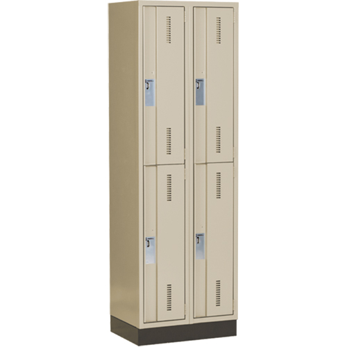 Concorde Heavy-Duty Lockers, 2 -tier, Bank of 2, 24" x 18" x 76", Steel, Beige, Welded (Assembled) M & M Nord Ouest Inc