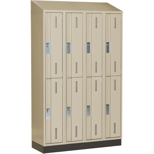 Concorde Heavy-Duty Lockers, 2 -tier, Bank of 4, 48" x 18" x 82", Steel, Beige, Welded (Assembled) M & M Nord Ouest Inc