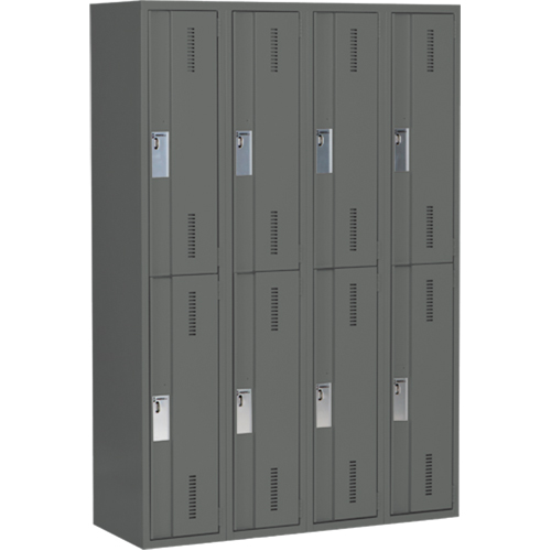 Casiers robustes Concorde, 2 niveaux, Bloc de 4, 48" x 18" x 72", Acier, Charbon, Soud&eacute; (assembl&eacute;) M & M Nord Ouest Inc