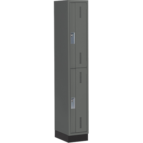 Concorde Heavy-Duty Lockers, 2 -tier, 12" x 18" x 76", Steel, Charcoal, Welded (Assembled) M & M Nord Ouest Inc