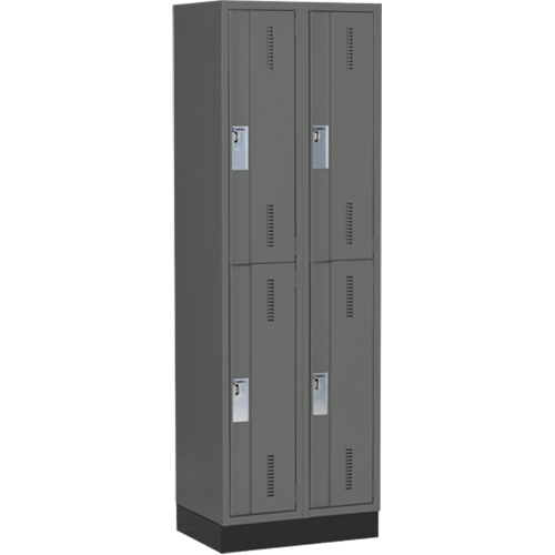 Casiers robustes Concorde, 2 niveaux, Bloc de 2, 24" x 18" x 76", Acier, Charbon, Soud&eacute; (assembl&eacute;) M & M Nord Ouest Inc