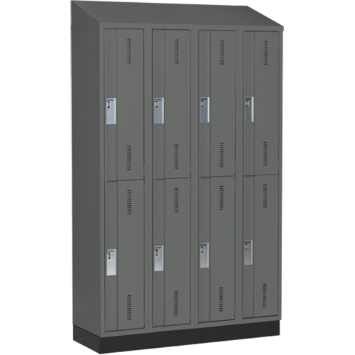 Casiers robustes Concorde, 2 niveaux, Bloc de 4, 48" x 18" x 82", Acier, Charbon, Soud&eacute; (assembl&eacute;) M & M Nord Ouest Inc
