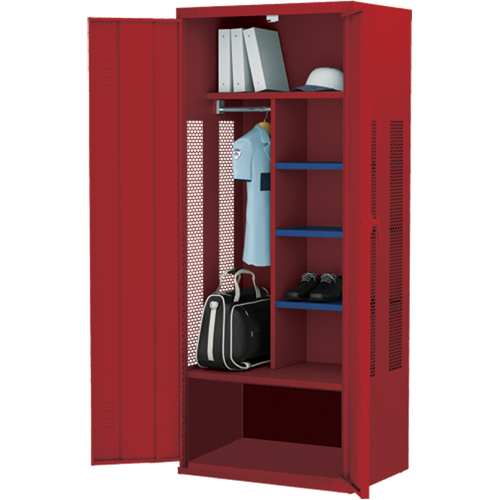 Deluxe Gear Locker, Steel, 36" W x 24" D x 72" H, Red M & M Nord Ouest Inc