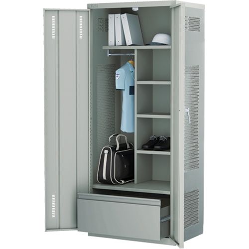 Casier de luxe pour &eacute;quipement, Acier, 36" la x 24" p x 72" h, Gris M & M Nord Ouest Inc
