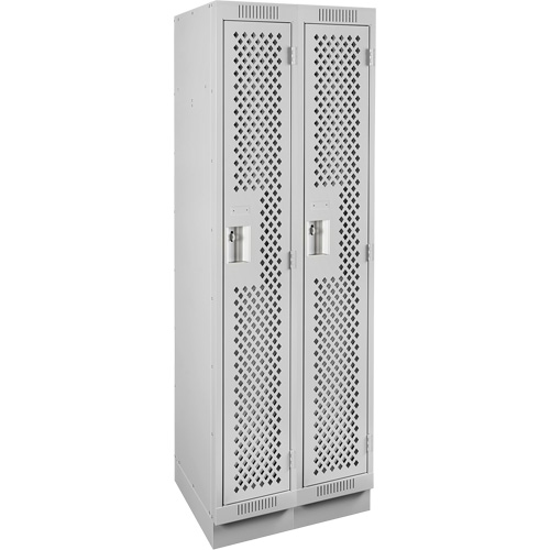 Clean Line Lockers, Bank of 2, 24" x 12" x 76", Steel, Grey, Rivet (Assembled), Perforated M & M Nord Ouest Inc