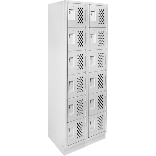 Assembled Lockerettes Clean Line Perforated Economy Lockers, 6 -tier, Bank of 2, 18" x 72" x 12", Steel M & M Nord Ouest Inc