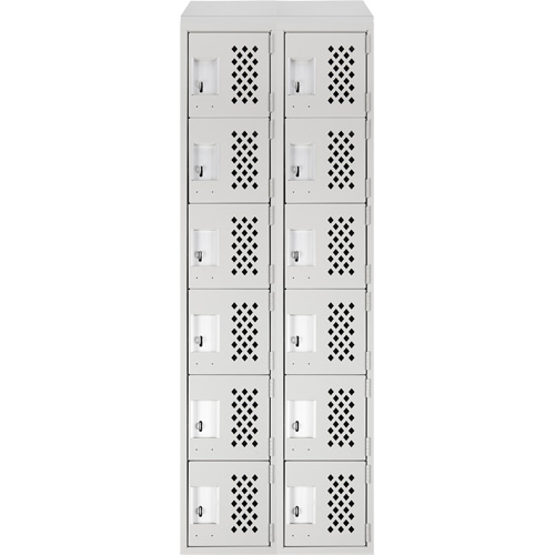 Assembled Lockerettes Clean Line Perforated Economy Lockers, 6 -tier, Bank of 2, 18" x 72" x 12", Steel M & M Nord Ouest Inc