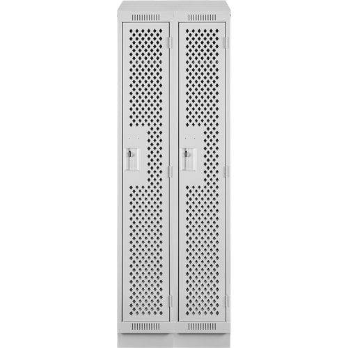 Clean Line Lockers, Bank of 2, 24" x 12" x 82", Steel, Grey, Rivet (Assembled), Perforated M & M Nord Ouest Inc