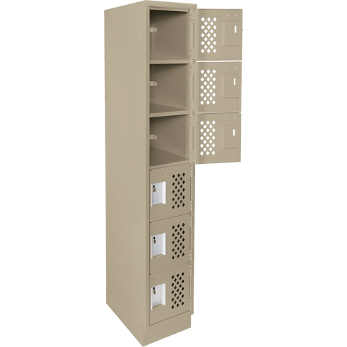 Assembled Lockerettes Clean Line Perforated Economy Lockers, 6 -tier, 18" x 72" x 12", Steel M & M Nord Ouest Inc