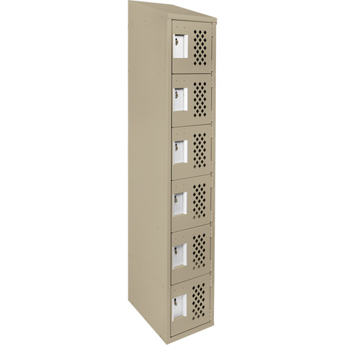 Assembled Lockerettes Clean Line Perforated Economy Lockers, 6 -tier, 18" x 72" x 12", Steel M & M Nord Ouest Inc