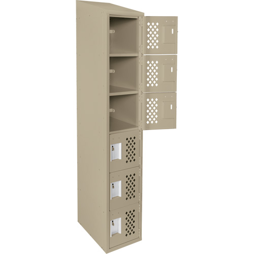 Assembled Lockerettes Clean Line Perforated Economy Lockers, 6 -tier, 18" x 72" x 12", Steel M & M Nord Ouest Inc