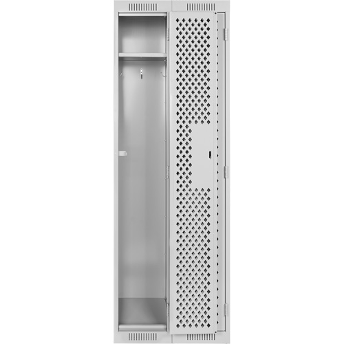 Clean Line Lockers, 2 -tier, 12" x 12" x 72", Steel, Grey, Rivet (Assembled), Perforated M & M Nord Ouest Inc