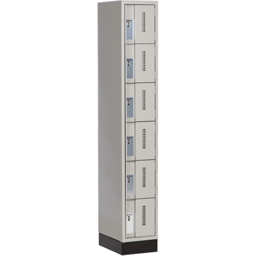 Concorde Heavy-Duty Lockers, 6 -tier, 12" x 18" x 76", Steel, Grey, Welded (Assembled) M & M Nord Ouest Inc