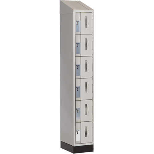 Concorde Heavy-Duty Lockers, 6 -tier, 12" x 18" x 82", Steel, Grey, Welded (Assembled) M & M Nord Ouest Inc