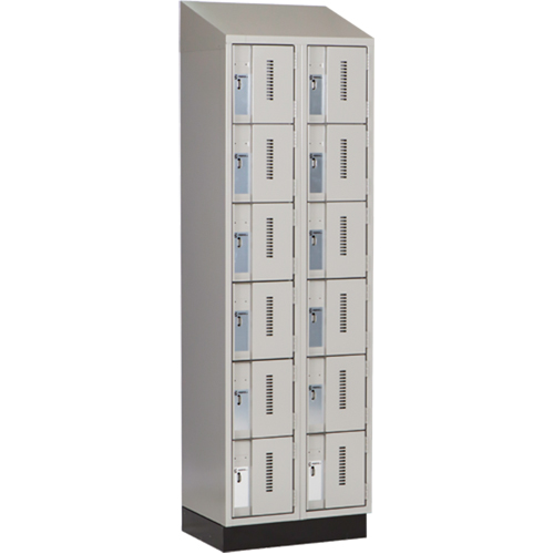 Concorde Heavy-Duty Lockers, 6 -tier, Bank of 2, 24" x 18" x 82", Steel, Grey, Welded (Assembled) M & M Nord Ouest Inc