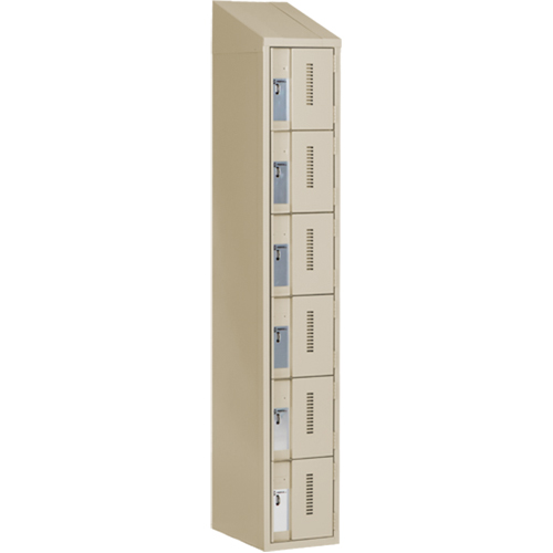 Concorde Heavy-Duty Lockers, 6 -tier, 12" x 18" x 78", Steel, Beige, Welded (Assembled) M & M Nord Ouest Inc