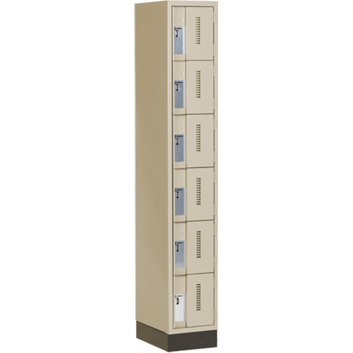 Concorde Heavy-Duty Lockers, 6 -tier, 12" x 18" x 76", Steel, Beige, Welded (Assembled) M & M Nord Ouest Inc