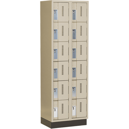 Casiers robustes Concorde, 6 niveaux, Bloc de 2, 24" x 18" x 76", Acier, Beige, Soud&eacute; (assembl&eacute;) M & M Nord Ouest Inc
