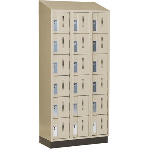 Concorde Heavy-Duty Lockers, 6 -tier, Bank of 3, 36" x 18" x 82", Steel, Beige, Welded (Assembled) M & M Nord Ouest Inc