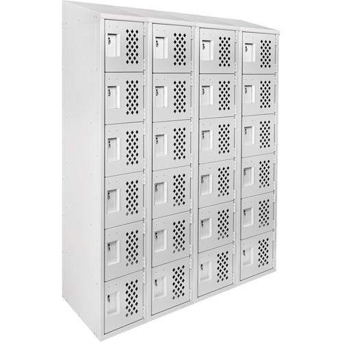Casiers &eacute;conomiques perfor&eacute;s et assembl&eacute;s Clean Line, 6 niveaux, Bloc de 4, 18" x 72" x 12", Acier M & M Nord Ouest Inc