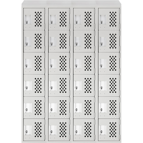 Casiers &eacute;conomiques perfor&eacute;s et assembl&eacute;s Clean Line, 6 niveaux, Bloc de 4, 18" x 72" x 12", Acier M & M Nord Ouest Inc