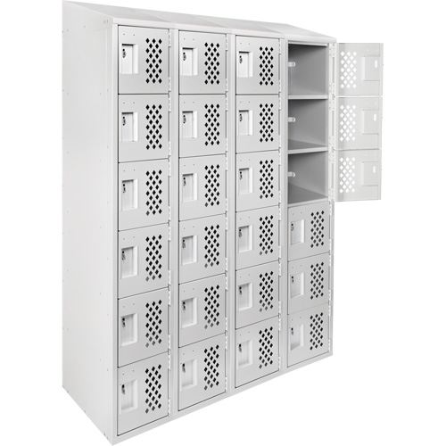 Casiers &eacute;conomiques perfor&eacute;s et assembl&eacute;s Clean Line, 6 niveaux, Bloc de 4, 18" x 72" x 12", Acier M & M Nord Ouest Inc